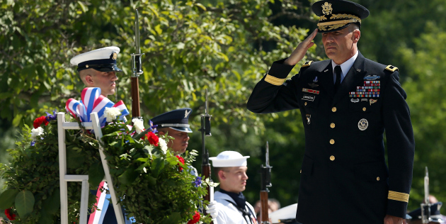 Presidential Armed Forces Full Honor Wreath-Laying Ceremony Held At Kennedy Gravesite