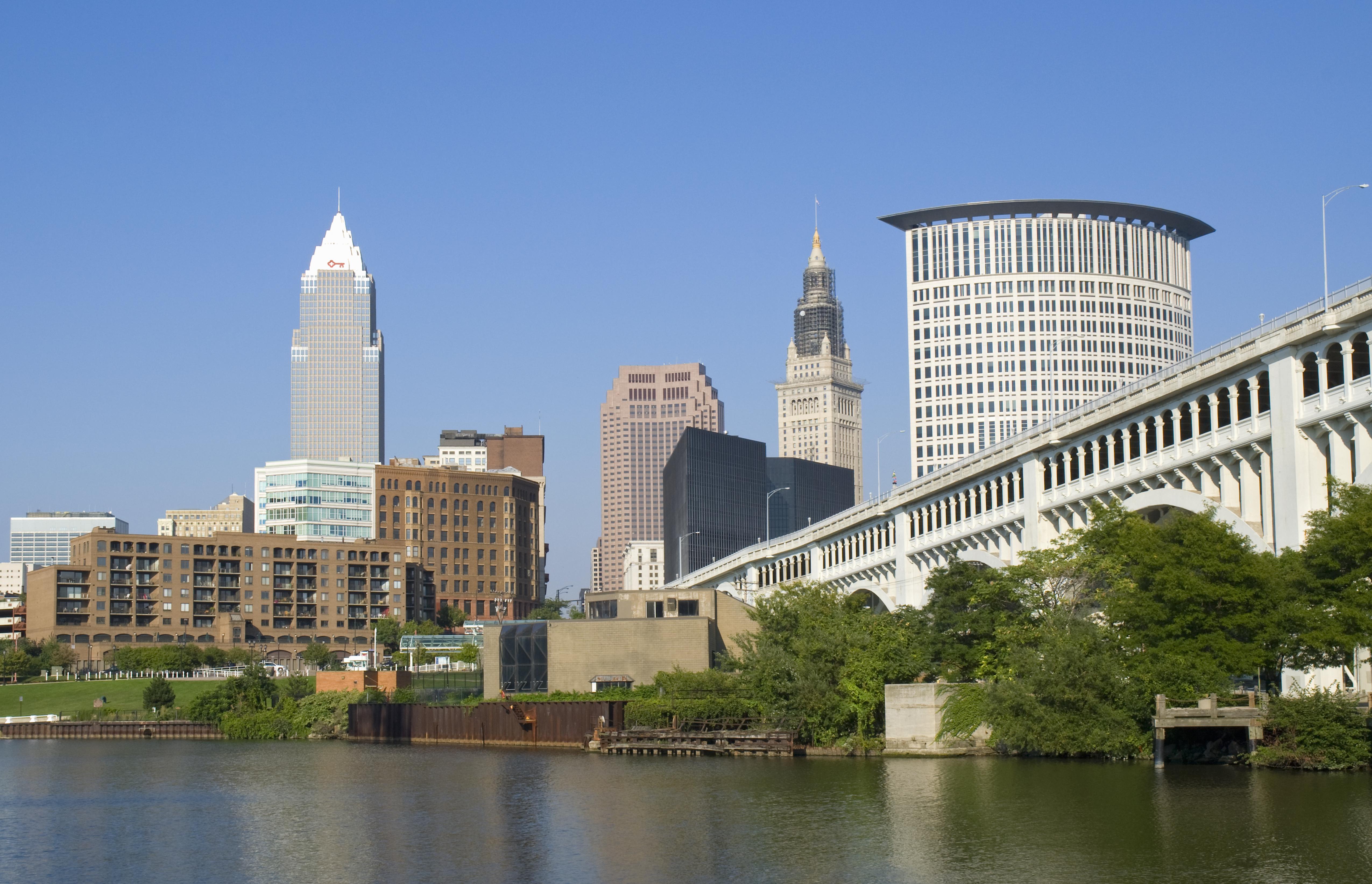 USA, Ohio, Cleveland, downtown skyline