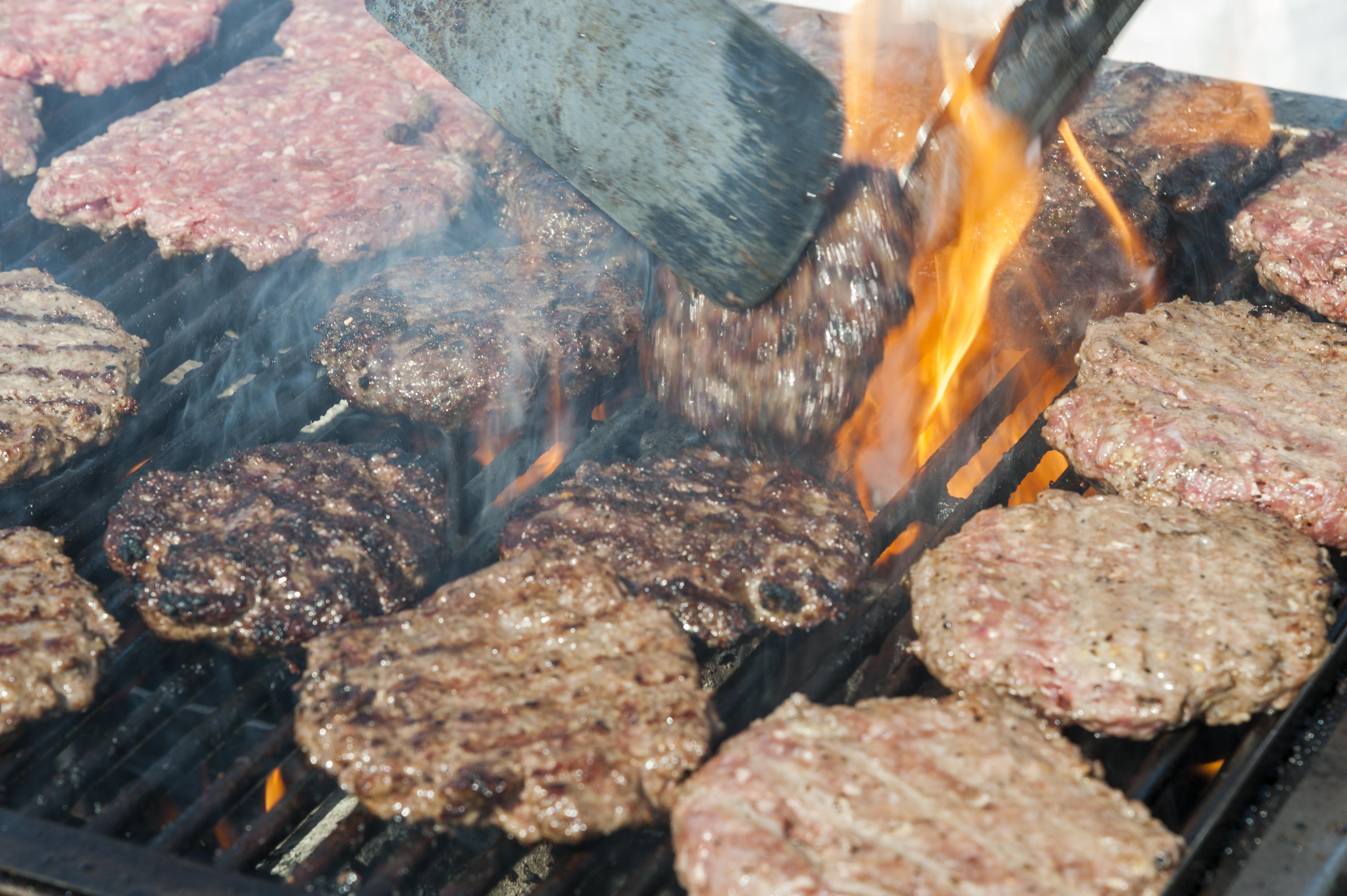 Burgers on the grill