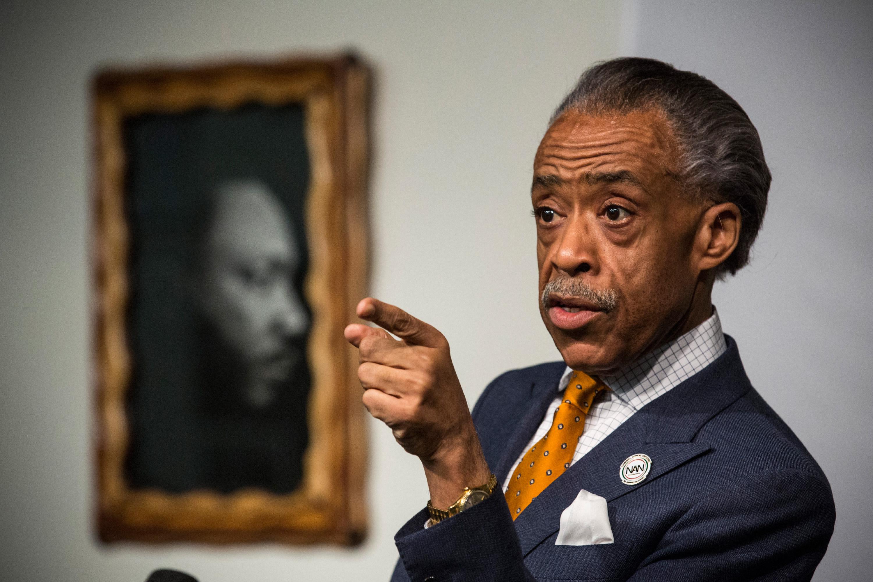 Rev. Al Sharpton Holds News Conference At National Action Network's Office