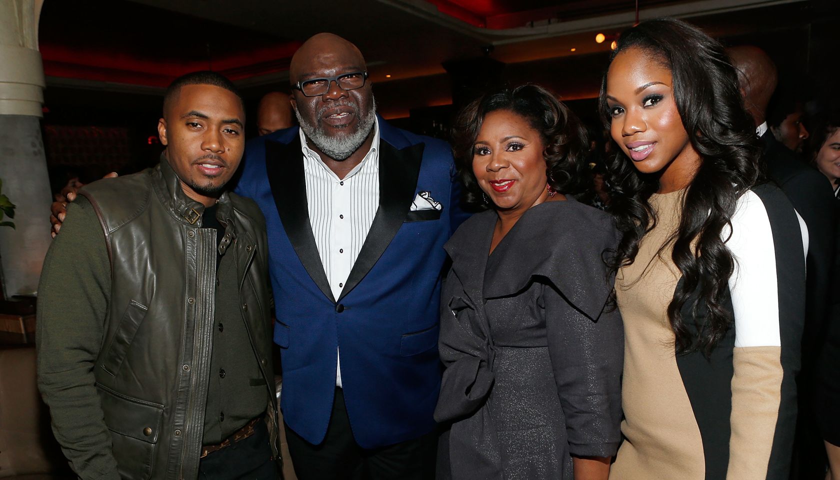 Rapper Nas, Executive producer Bishop TD Jakes, Serita Jakes and Sarah Jakes