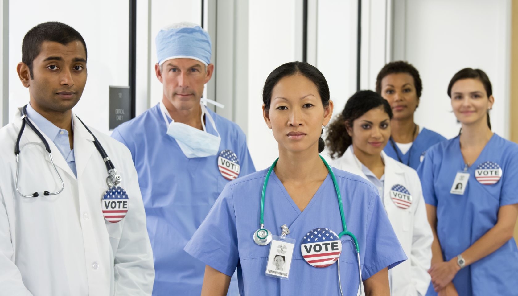 Serious doctors talking together