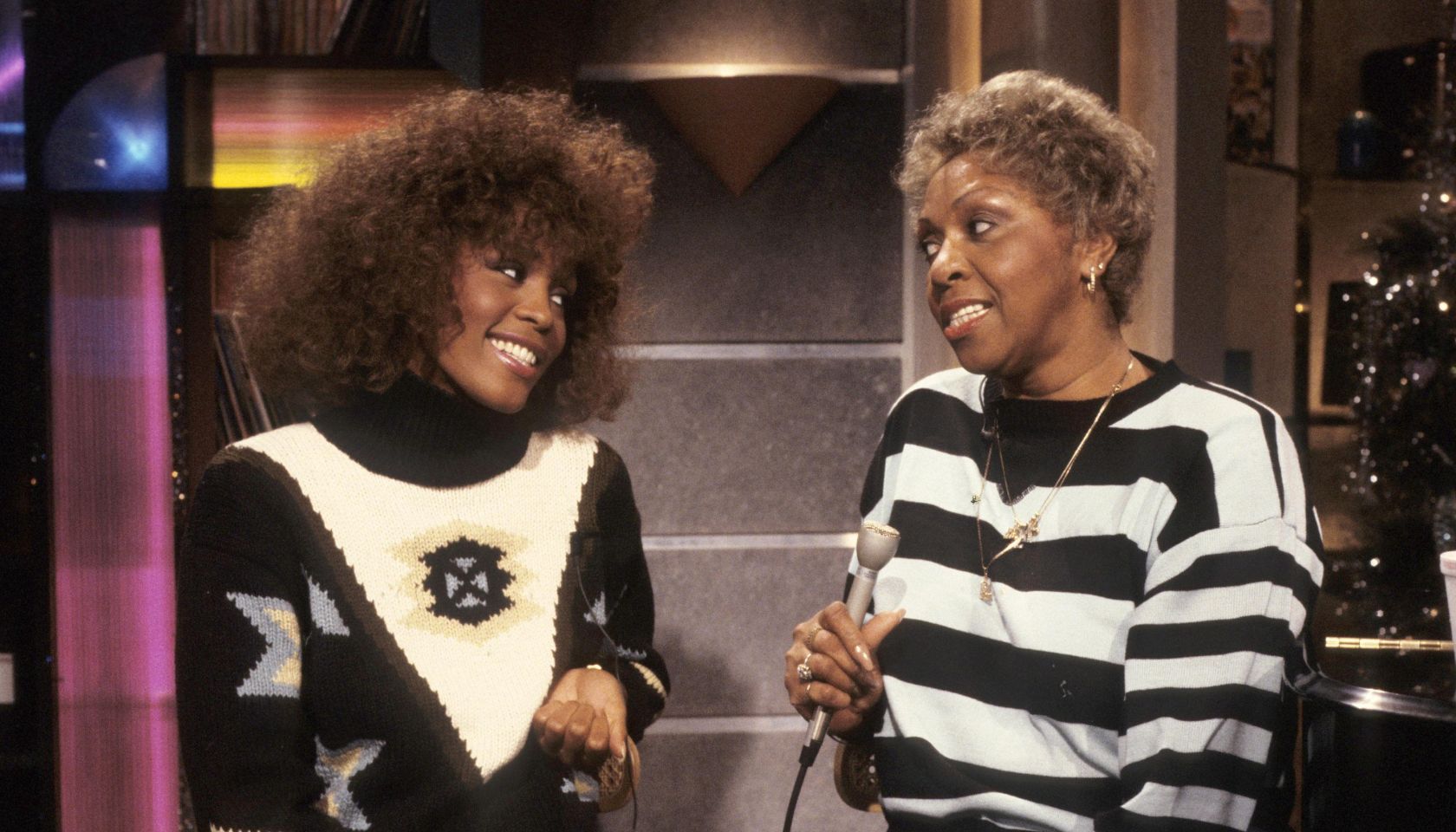 Whitney Houston and Cissy Houston on Set at MTV