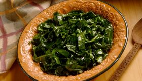 Collard greens in serving bowl