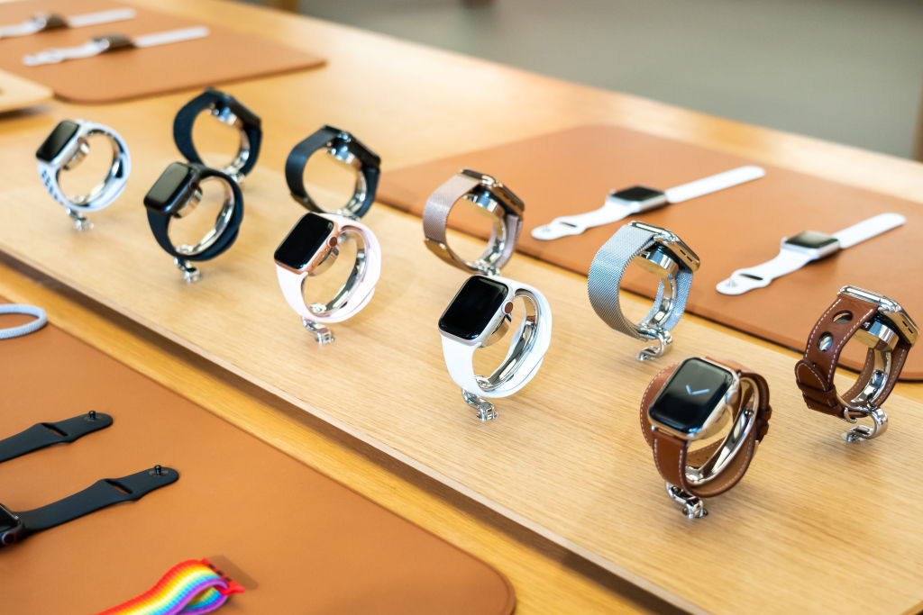 Apple Watch Series 4 seen displayed in an Apple store in...