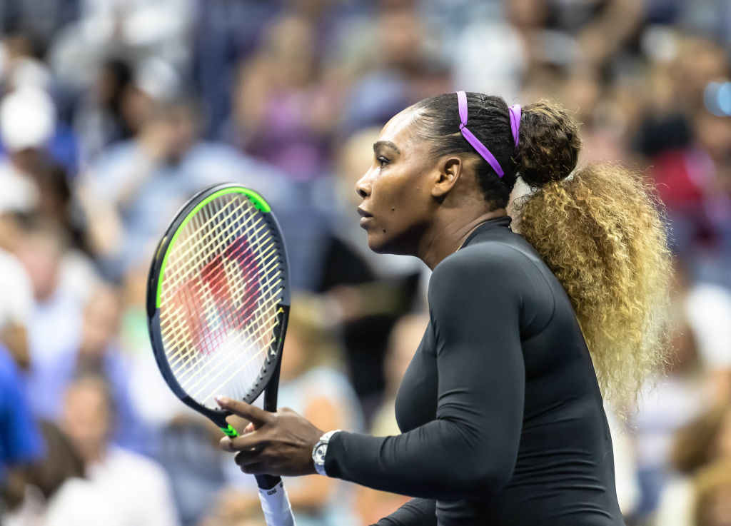 Serena Williams (USA) in action during round 1 of US Open...