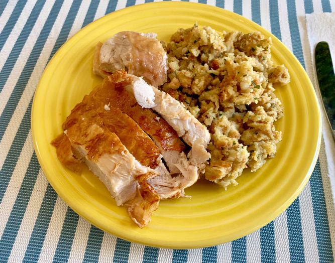Homemade turkey breast with stuffing