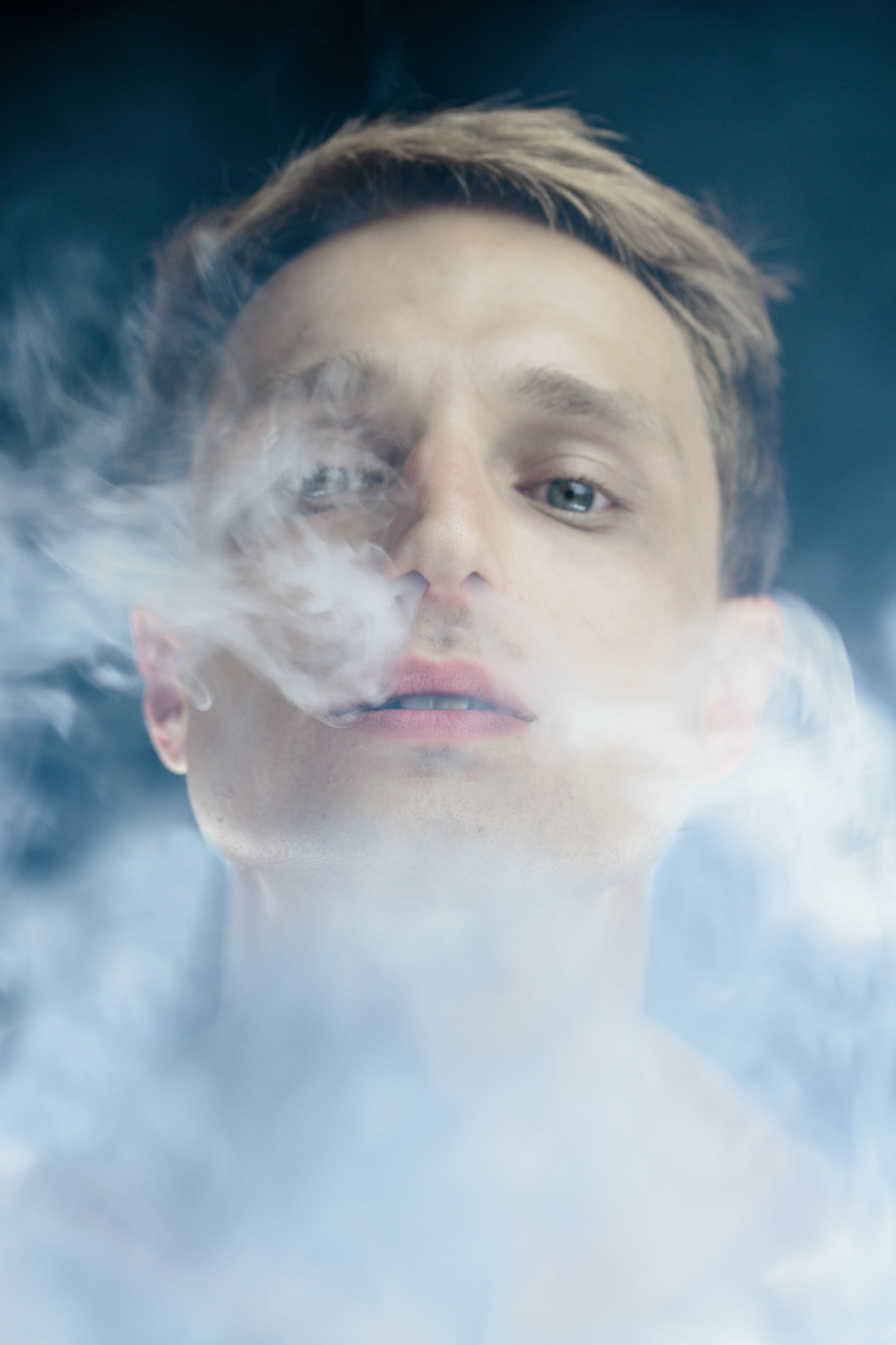 Portrait Of Man By Smoke