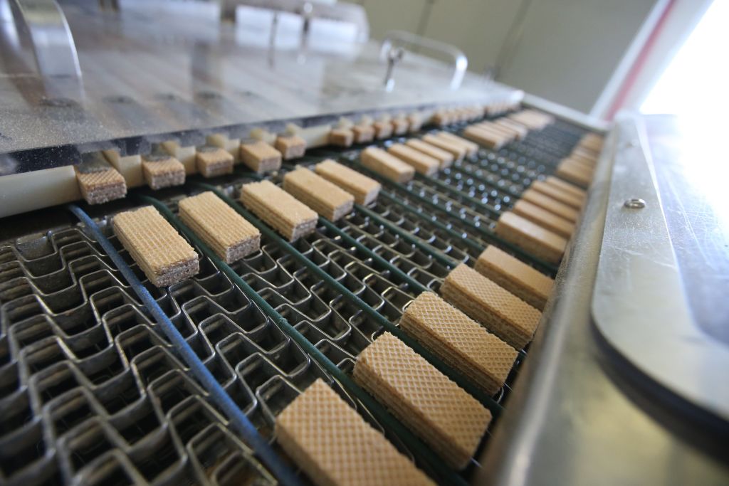 Interior of the Nestle candy factory in Toronto, where they produce Kit Kat, Smarties, etc.