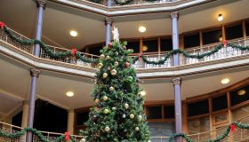 Christmas at the Historic Euclid Arcade retail shopping, Cleveland, Ohio, USA