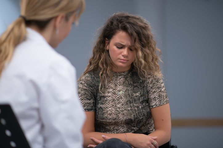A young adult in therapy stock photo