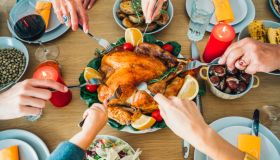 Traditional holiday turkey dinner for Christmas or Thanksgiving Day