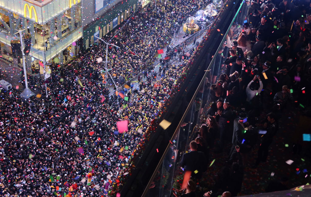 Revelers Celebrate New Year's Eve In New York's Times Square