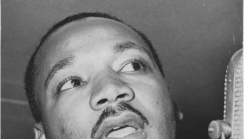San Francisco, CA July 4, 1964 - Dr. Martin Luther King Jr. meets the press at San Francisco Airport.(Jim Edelen / Oakland Tribune)