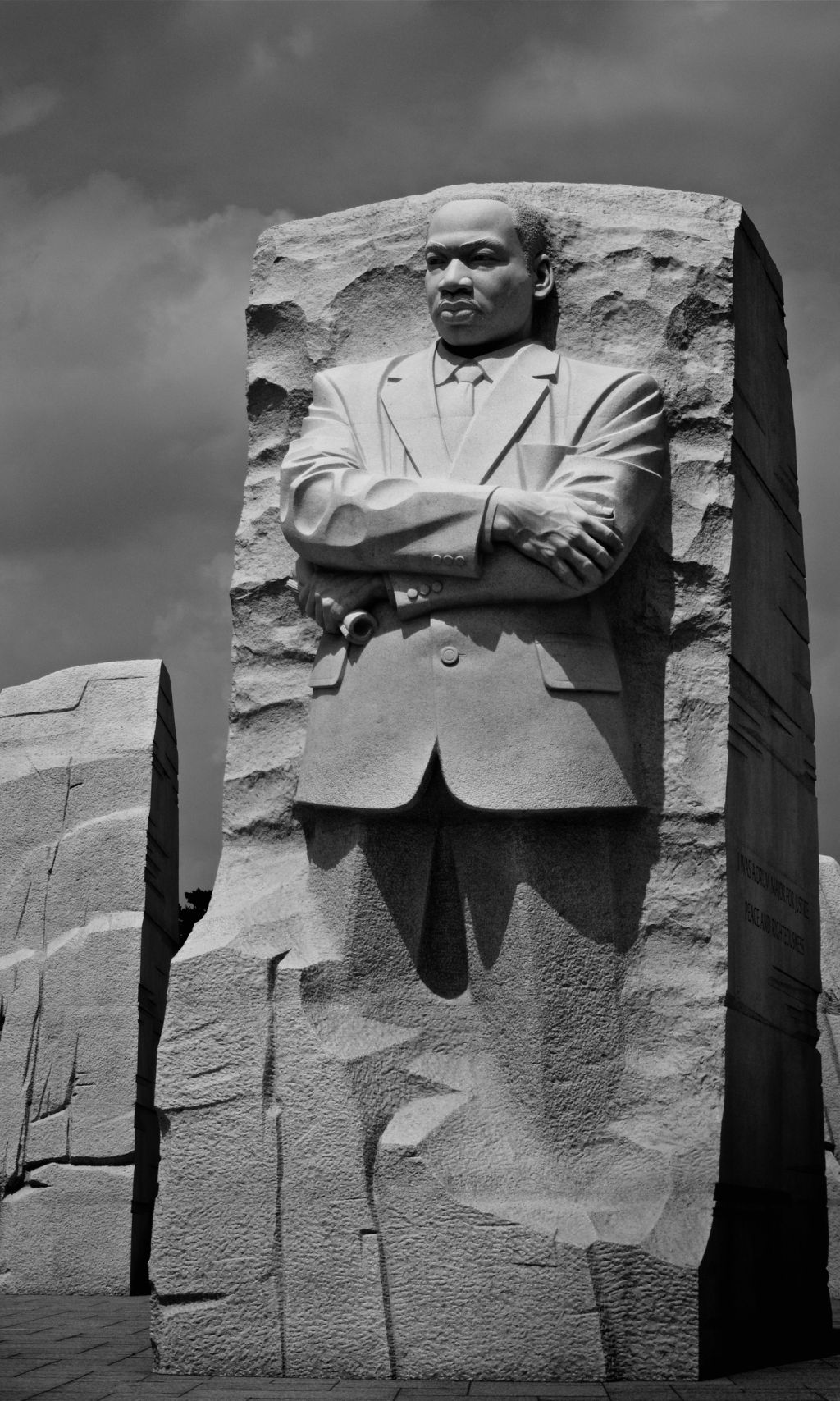 Martin Luther King, Jr. Memorial against a background of dramatic clouds (Washington DC)