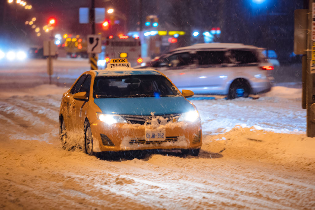 Snow started to fall in the Greater Toronto Area around 10:...