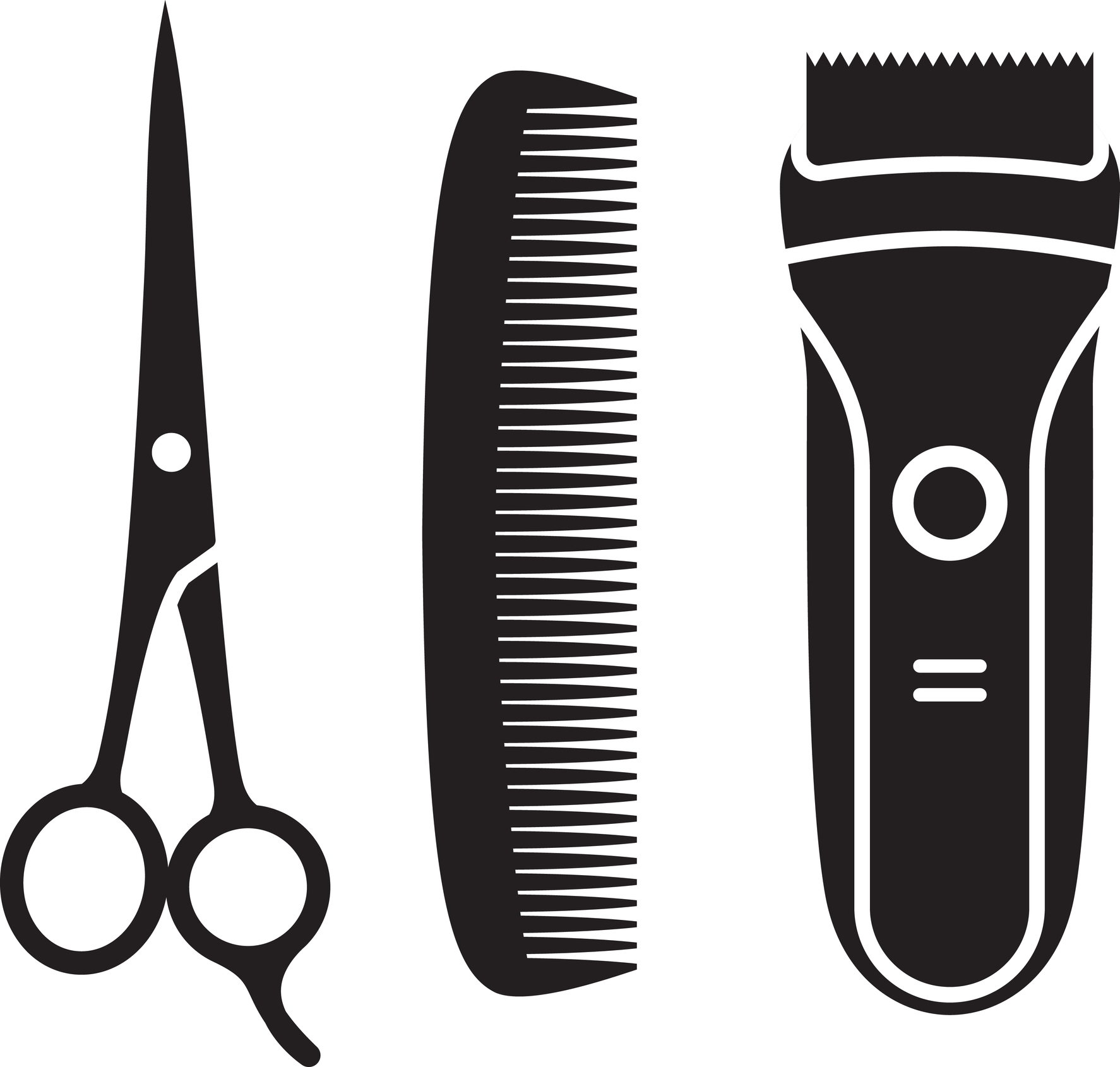 Hair Cutting Supplies Silhouettes