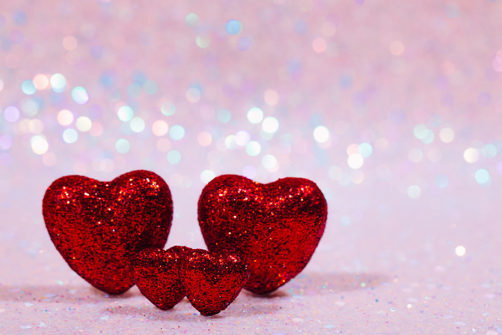 Two sparkling hearts