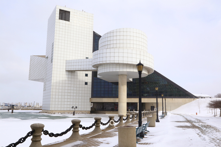 Rock and Roll Hall of Fame and Museum during the winter season
