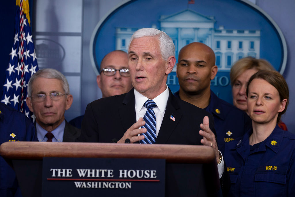 President Trump Joins Coronavirus Task Force Press Conference At White House