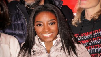 Simone Biles Promotes SK-II at Times Square in New York, US