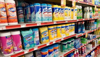 Family Dollar Store, anti-bacterial wipes and cleaning products