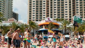 USA - Spring Breakers Celebrate St. Patricks Day On Fort Lauderdale Beach
