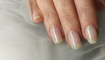 Close-Up Of Woman Fingers With Nail Art Manicure