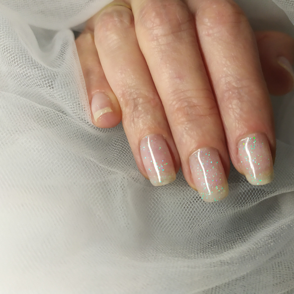 Close-Up Of Woman Fingers With Nail Art Manicure